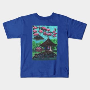 Japanese House by the Mountain Kids T-Shirt